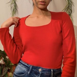 red square neck top